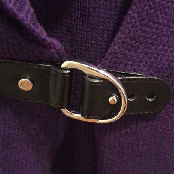 Ralph Lauren Purple Cardigan Buckle Sweater - Picture 8 of 12